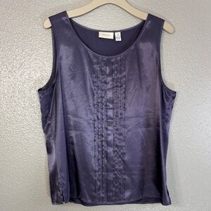 Chico's Deep Purple Satin Tank Top